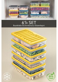 Resim Meleni Home Buzdolabı Mikrodalga Saklama Kabı Sarı 6 x 1200 ML Sarı 