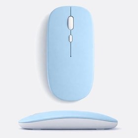 Resim Sneezy MacBook iPad İle Uyumlu Bluetooth Şarjlı Mouse USB Dongle Şarj Kablosu Dahil Sessiz İnce ve Taşınabilir Mavi 