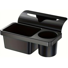 Resim Dashanshop Çok Amaçlı Araç Organizatörü Klasik Siyah Saklama Rafı Bardak Ve Telefon Tutucu 