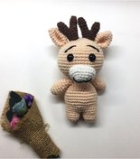 Resim Amigurumi Sevimli Miniklerden Geyik Sağlıklı Oyuncak El Örgüsü 