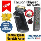 Resim Mini Scart Uydu Alıcısı Hızlı Kanal Geçişli Kanallar Yüklü Hazır 