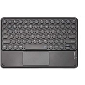 Resim Microcase Tablet Ve Telefonlar Için Şarjlı Touchpadli Yuvarlak Tuş Bluetooth Klavye - Al2769 Siyah 
