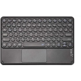 Resim Microcase Tablet Ve Telefonlar Için Şarjlı Touchpadli Yuvarlak Tuş Bluetooth Klavye - Al2769 Siyah 