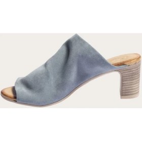 Resim Bueno Shoes Süet Mavi Kadın Topuklu Terlik 