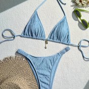 Resim Senman March Hedeflenen Kadınlar İçin Seksi Düz Renk Bikini Mayo Takımı 