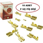 Resim F Uç Fiş Dişi Sarı Fiş Kablo Ucu 10 Adet 