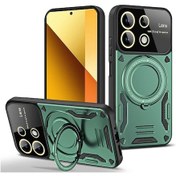Resim Xiaomi Redmi Note 13 Pro 4g Kılıf Magsafe Halkalı Gold Detaylı 
