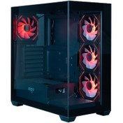 Resim Aıgo Ds900 Siyah 4x12 Argb Mid Tower Kasa Powersiz 
