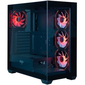 Resim Aıgo Ds900 Siyah 4x12 Argb Mid Tower Kasa Powersiz 