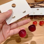 Resim 1 Çift Vişne Sallanan Küpeler] 1 Çift Vintage & Tatil Stili Vişne Sallanan Küpeler, Reçine Küpeler Demir Kulak İğnesi ile, Kadınlar için, Parti ve Tatil Dekoru için Mükemmel, Mardi Gras Günü Aksesuarı, Tüm Mevsim Giyim, Karnaval / Mardi Gras / Maskeli Toplantı 