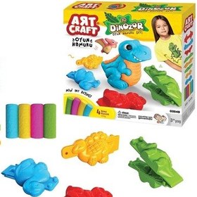 Resim 3d Dinozor Oyun Hamur Seti 200 Gr. - Oyun Hamuru Seti - Hamur Setleri - Hamur Kalıpları Renkli 