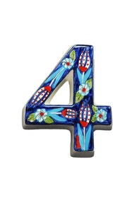 Resim Yılmazel 3 Renk Seçenekli El Yapımı Seramik Kapı Numarası, Kapı Numaraları 4 Lacivert 