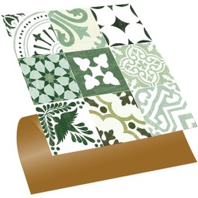 Resim Tink Kendinden Yapışkanlı Karma Yeşil Londra Desenli Pvc Karo 30x30 