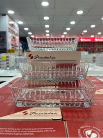 Resim Paşabahçe Frezya 530323 Servis Tabağı 3 Lü şeffaf 