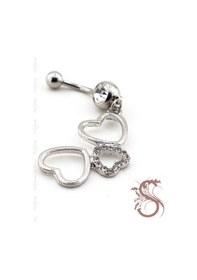 Resim Sallantılı Kalpler Çelik Göbek Piercing P295 