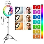 Resim Protonust Rgb Halka Işık Led Youtuber Makyaj Ring Light 33cm 13''inch Led Video Güzellik Merkezi Işığı Mj33 