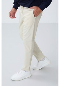 Resim Tommy Life Bej Yüzeyi Dokulu Standart Fit Erkek Eşofman Alt - 82155 