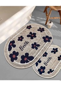 Resim Moole Bej 3'lü Set Banyo Paspası Djtbanyo Varyantlı Renkli 