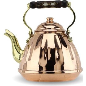 Resim Tekli Dilimli Ihlamur Bakır Çaydanlık 3 Lt Bakır 