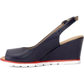 Resim Pierre Cardin PC-54596 Kadın Hakiki Deri Dolgu Topuk Sandalet Lacivert 