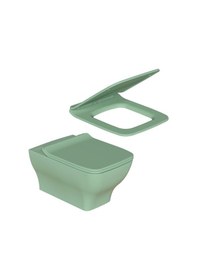 Resim Dura Petra Cam Göbeği Asma Klozet Rimles Kanalsız ve Duroplast Ya 