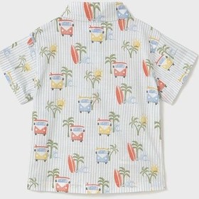 Resim Mayoral Erkek Bebek Kısa Kol Baskılı Gömlek Mavi 