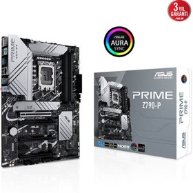 Resim PRIME Z790-P, 4xDDR5, 3x M.2, HDMI, DP, Type-C, 12-13.Nesil, LGA1700 Soket, ARGB Gaming Anakart Asus