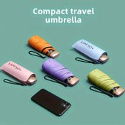 Resim Outdoor Mini Taşınabilir Güneş Şemsiyesi, Kadınlar İçin Ultra Hafif Katlanır Parasol, 5'li -Güneş Koruma ve Sekiz Renk Seçeneği 
