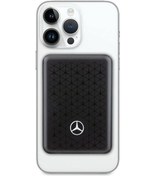 Resim Mercedes Benz Lisanslı Powerbank 3000 Mah Led Işıklı Göstergeli Magsafe Magnetik Siyah 
