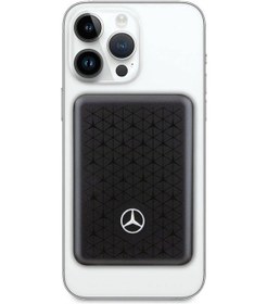 Resim Mercedes Benz Lisanslı Powerbank 3000 Mah Led Işıklı Göstergeli Magsafe Magnetik Siyah 