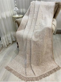 Resim Özlü Home Lüks Pamuklu Koltuk Çekyat Örtüsü 170x220 Çift Taraflı Terletmez Kaymaz Toplanmaz Bej 
