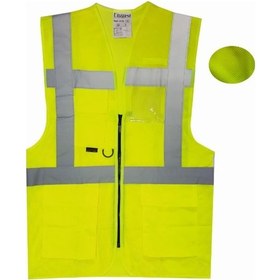 Resim Ikaz Yeleği Cepli Fileli Uniwest Uw 220 Sarı 