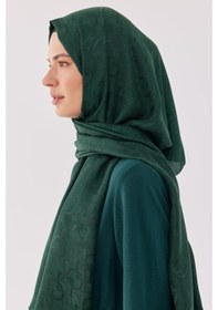 Resim Mirsoy Scarf Daka Desen Parlak Jakar Şal - Zümrüt Zümrüt 