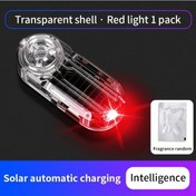 Resim Chuangyinshop 1 Adet Beyaz Kırmızı Araç İçi Solar Led Sensör Güvenlik Dekor Lambası 