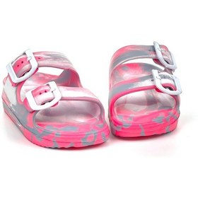 Resim Kız Çocuk Pembe Tokalı Ortopedik Rahat Günlük Plaj Terlik Pembe 