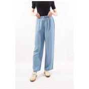 Resim Sın Sinsay Yüksek Belli Lastikli Geniş Pantolonlar 420708835 Açık Mavi 
