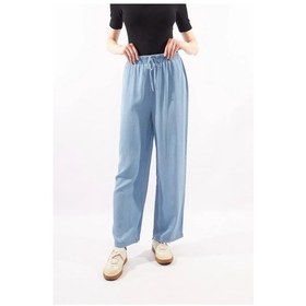 Resim Sın Sinsay Yüksek Belli Lastikli Geniş Pantolonlar 420708835 Açık Mavi 