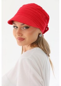 Resim Safari Bağlamalı Kırmızı Siperli Bandana Vizör Kırmızı 