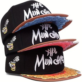 Resim Donut Brim Trendy Snapback Şapka Unisex Hip Hop Güneş Koruyucu Beyzbol Şapkası Harf Nakış Golf Baba Şapkaları Kadınlar İçin 