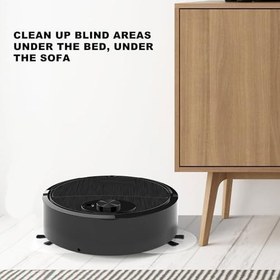Resim Robot Süpürge Balck Akıllı Süpürme Robotu 3 in 1 Güçlü Döner Tekerlek Mini Anlamak Vakum Sert Zemin için 