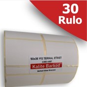 Resim Kalite Barkod 50X35 Yanyana 2li Termal Etiket | 30 Rulo Barkod Etiketi 