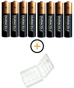 Resim Duracell 750 Mah Şarjlı Aaa Ince Kalem Pil 8'li + Pil Kutusu 