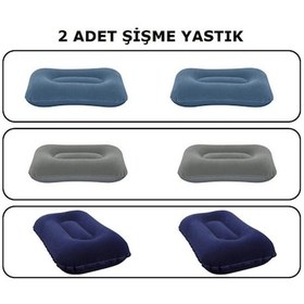 Resim 2 Adet Bestway Şişme Yastık 67121 Kadife 42 x 26 x 10 CM Mavi 