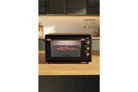 Resim Fressi FR-MF01 Vintage Retro 34 Litre Turbo, Lambalı, Termostatlı, Saatli Midi Fırın 1500W 