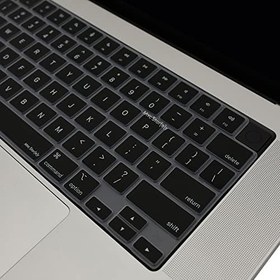 Resim McStorey MacBook Klavye Koruyucu Silikon US İngilizce Uyumlu Air 13.6-15.3 ve Pro 14.2-16.2 M1-M2-M3-M4-M5 Ultra İnce Toz ve Sıvı Koruma Siyah 