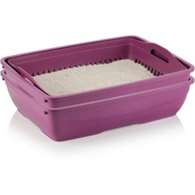 Resim Süzgeçli Açık Kedi Tuvaleti 