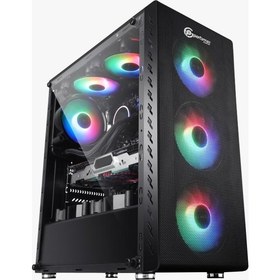 Resim PERFORMAX XENOM 550W SİYAH AKRİLİK PENCERELİ 4xRAINBOW FAN ATX KASA 