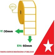 Resim Termal Etiket 30X60 - Barkod Etiketi 30 Rulo 30000 Adet 
