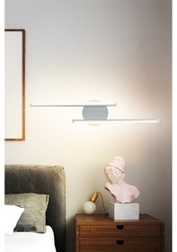 Resim Sare Aplik Modern Tasarım Beyaz Renk - Gün Işığı Ledli Banyo - Beyaz 