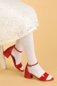 Resim KARAMAZI 768 Ayna Kum Günlük Kız Çocuk 3 Cm Topuk Sandalet Ayakkabı 